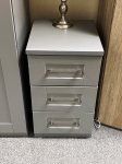 Alpha Grey 3 Drawer Bedside