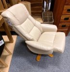 Shania Swivel Cream Bonded Leather