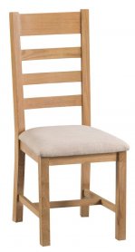 County Ladderback Fabric Dining Chair