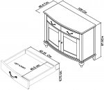 Monaco 110cm 2 Door 2 Drawer Sideboard