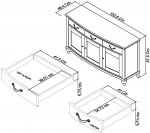 Monaco 155cm 3 Door 3 Drawer Sideboard