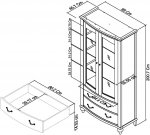 Monaco 2 Door 2 Drawer Display Cabinet