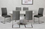 Alliara 1.2m Round Extending Dining Table + 4 Cantilever Chairs