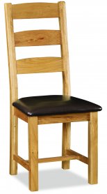Saleta Ladderback Leather Seat Chair