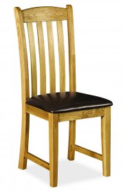 Saleta Vertical Slat Leather Seat Chair