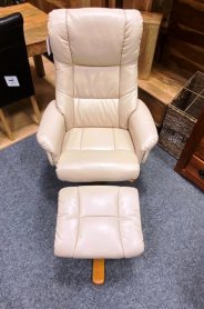 Shania Swivel Cream Bonded Leather