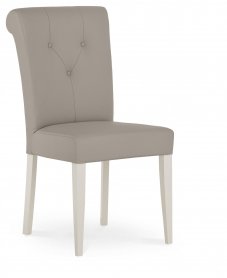 Monaco Pair Of Grey Bonded Upholstered Chairs