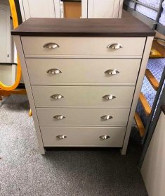 Tivoli Grey 5 Drawer Wide Chest