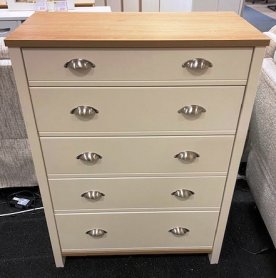 Tivoli Cream 5 Drawer Wide Chest