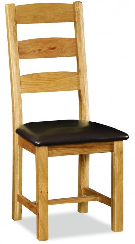 Saleta Ladderback Leather Seat Chair