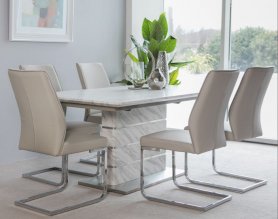 Alliara 1.6m Smart Dining Table + 4 Cantilever Chairs
