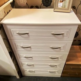 Dorchester White 5 Drawer Chest