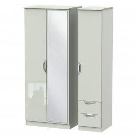 Camelia Standard 3 Door Drawer Robe + Mirror