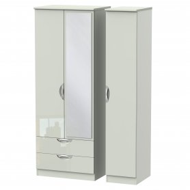 Camelia Tall 3 Door 2 Drawer Robe + Mirror