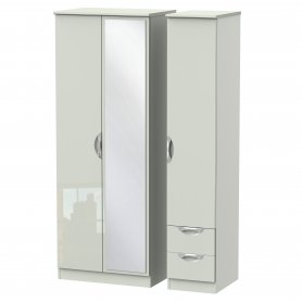 Camelia Tall 3 Door Drawer Robe + Mirror