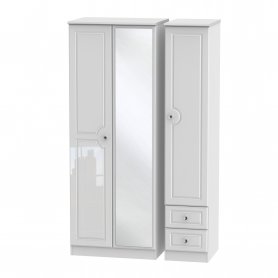 Balmante Tall 3 Door Drawer Robe + Mirror