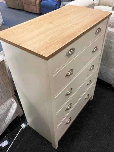 Tivoli Cream 5 Drawer Wide Chest