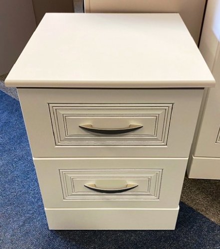 Dorchester White 2 Drawer Bedside