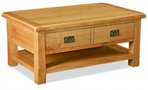 Saleta Large Coffee Table with Drawer + Shelf