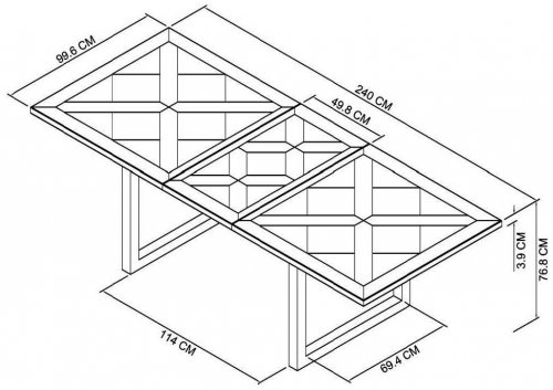 Indiana 1.9m Extending Dining Table