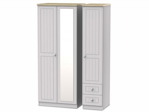 Vienna Tall 3 Door 2 Drawer Robe + Mirror