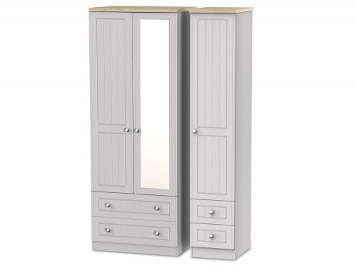 Vienna Tall 3 Door 4 Drawer Robe + Mirror