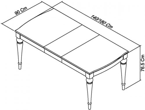 Monaco 1.4m Extending Dining Table