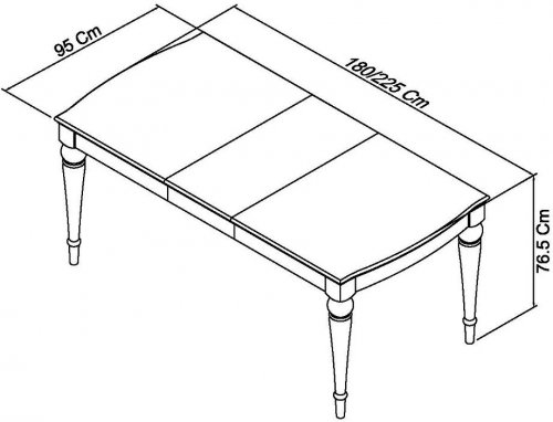 Monaco 1.8m Extending Dining Table