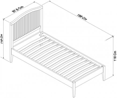 Ashvale 3'0 Single Slatted Bedframe