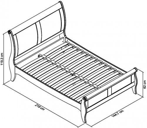 Chardonnay 135cm Double Bedstead