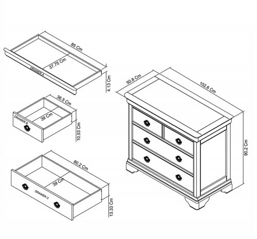 Chardonnay 2 + 2 Wide Chest