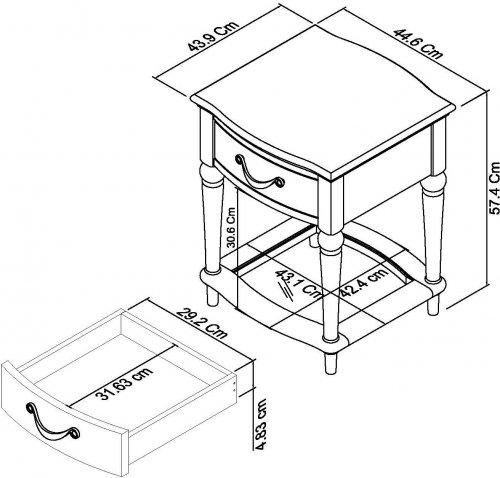 Monaco 1 Drawer Lamp Table