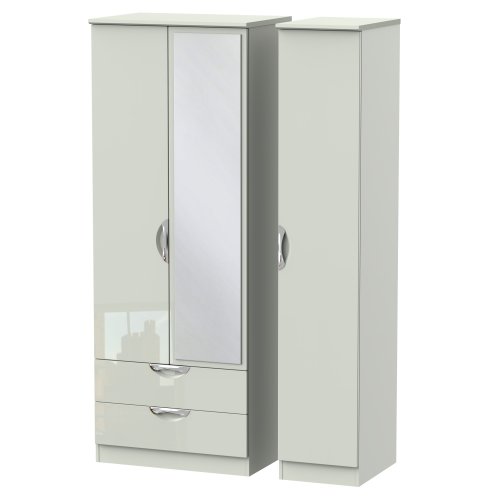 Camelia Tall 3 Door 2 Drawer Robe + Mirror