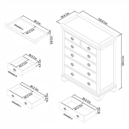 Chardonnay 4 + 2 Wide Chest